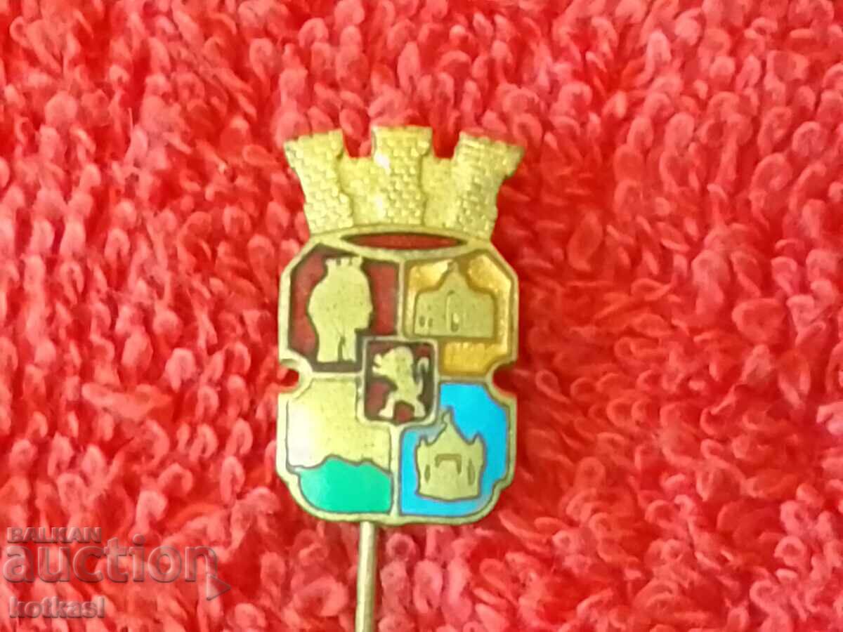 Old badge bronze pin enamel coat of arms of the city of Sofia - 6 Old badge bronze pin enamel coat of arms of the city of Sofia - 6