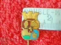 Veche insignă bronz pin email stema orașului Sofia