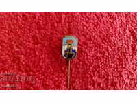 Old badge sign bronze pin enamel SAMOKOV