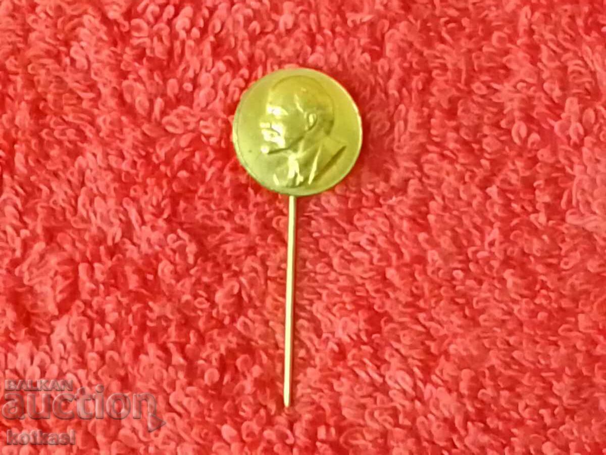 Old bronze LENIN pin badge excellent - 6 Old bronze LENIN pin badge excellent - 6