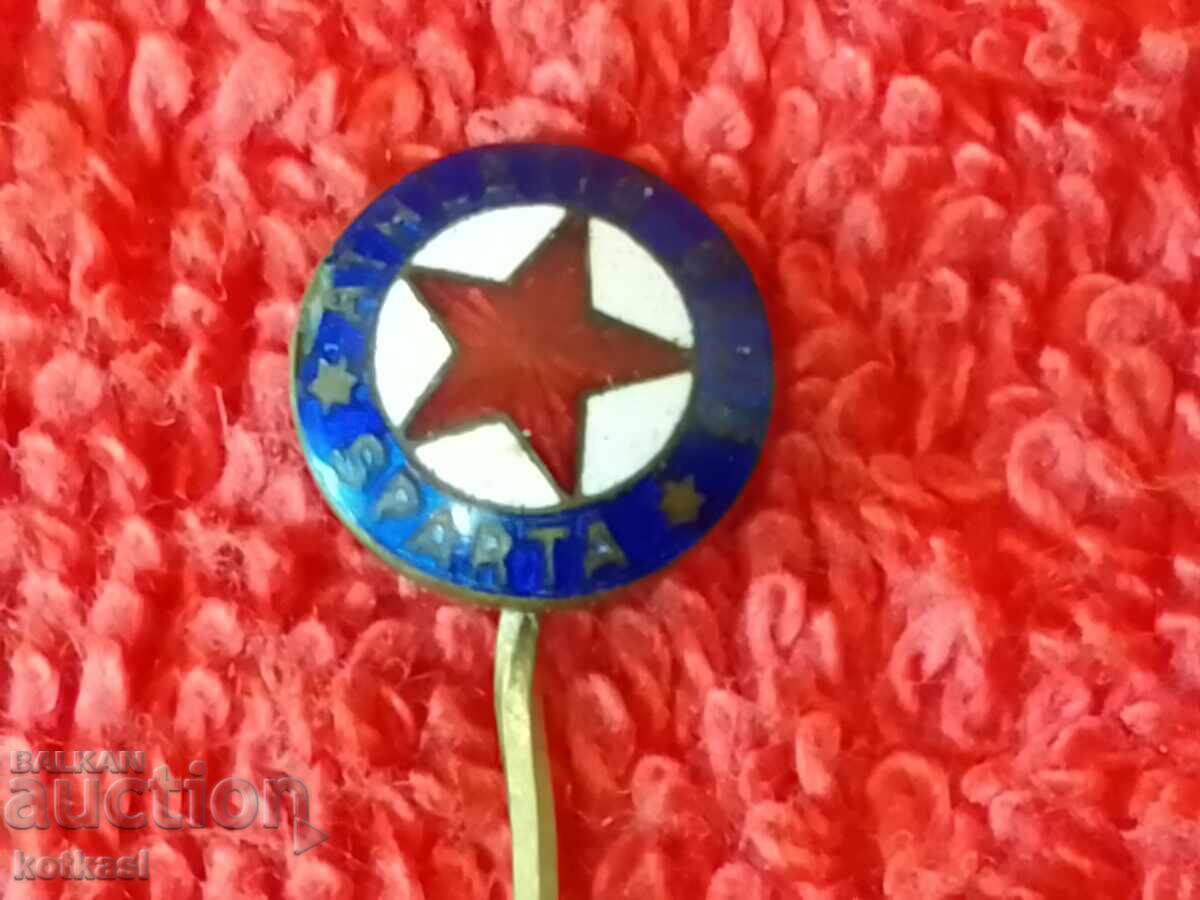 Old sports badge bronze needle enamel SPARTA Sparta Prague - 7