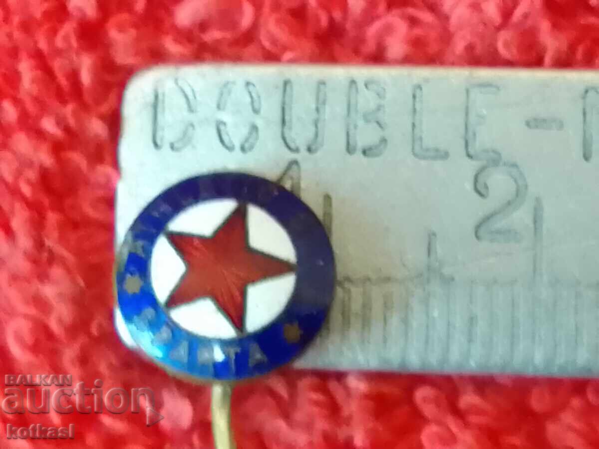 Old sports badge bronze needle enamel SPARTA Sparta Prague