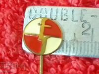 Παλιό σήμα χάλκινο σμάλτο καρφίτσας