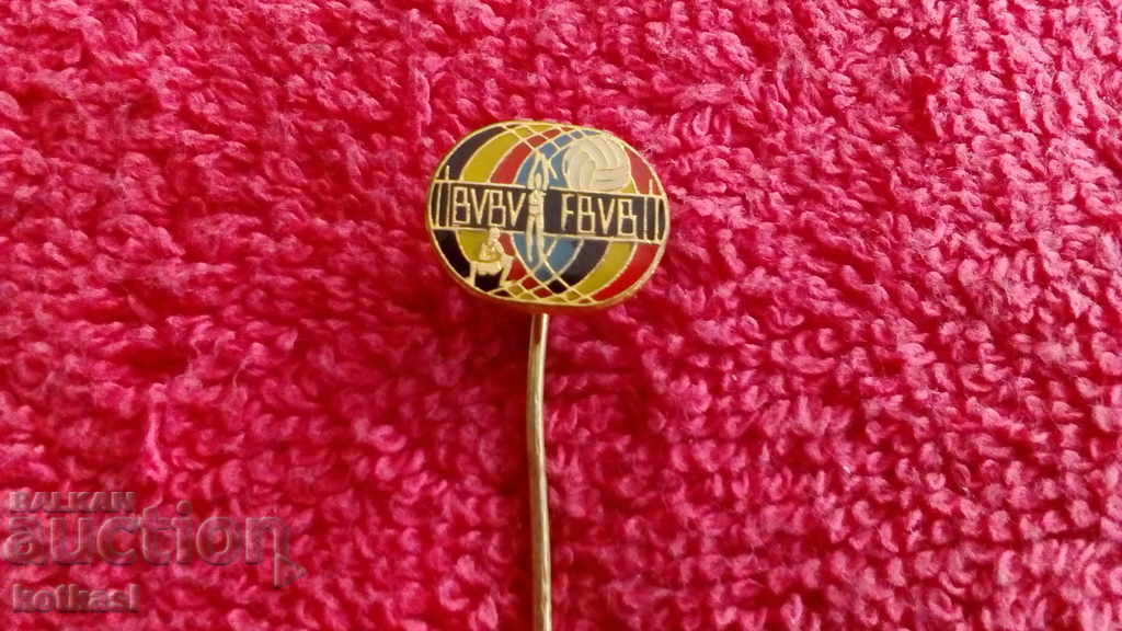 Auction  Old Sports Badge Bronze Pin Volleyball BVBV FBVB