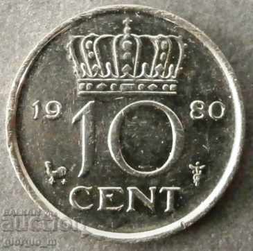 10 cents 1980 Ολλανδία