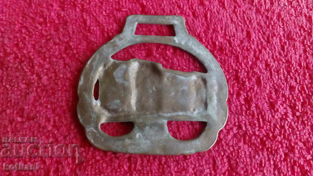 Delivery of Old bronze panel ornament figure house