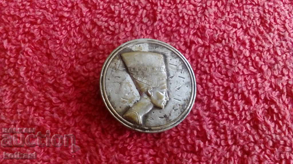 Metallic silver plated figure NEFERTITI Egypt