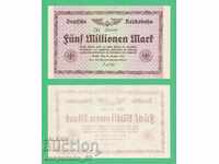(¯`` • .¸ GERMANY (D.Reichsbahn) 5 million marks 1923 UNC