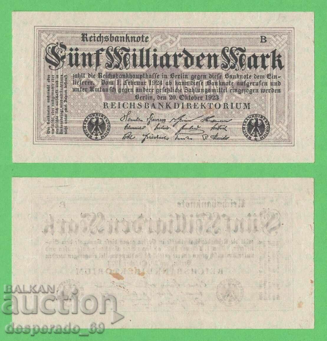 (¯`'•.¸GERMANY 5 billion marks 20.10.1923 (4)¸.•'´¯)