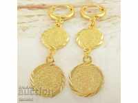 Ladies earrings, 14K gilded pendants