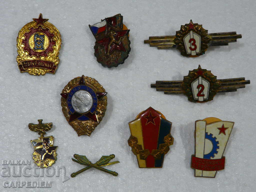 Czechoslovakia - Lot of Military Soc. Signs