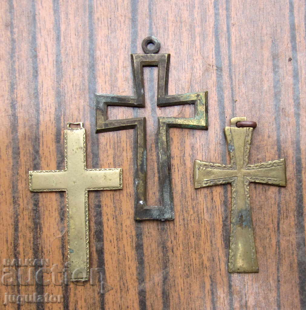 old Bulgarian Renaissance bronze crosses crosses cross