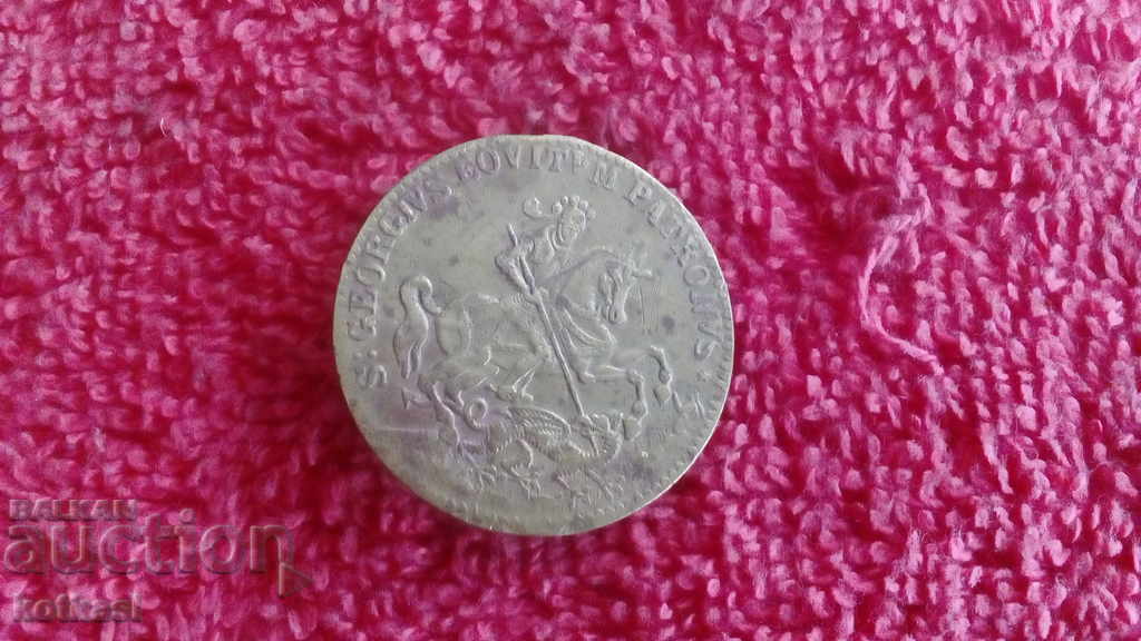 Old bronze plaque medal token St. George Old bronze plaque medal token St. George