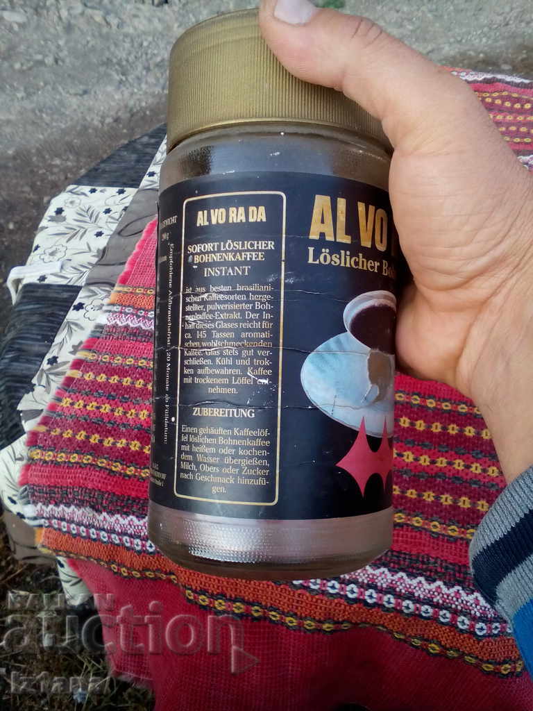 Delivery of Jar, pack of AL VO RA DA coffee Delivery of Jar, pack of AL VO RA DA coffee
