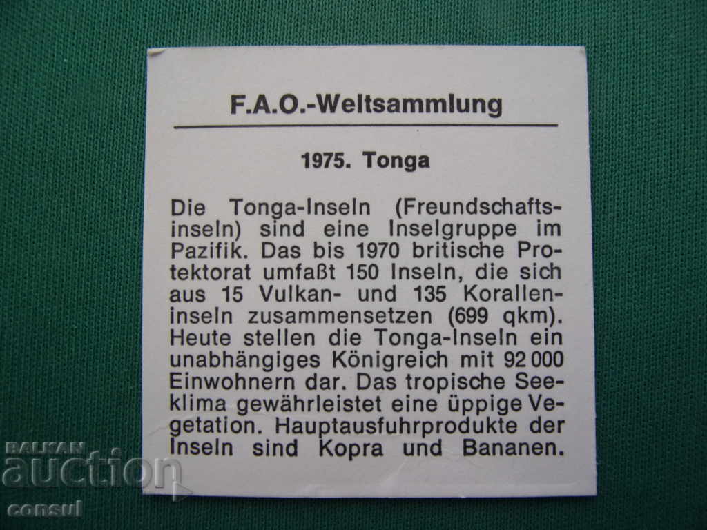 Livrarea Tonga 2 Senity 1975 F.A.O. Monedă rară