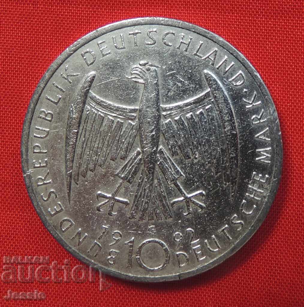 10 марки 1992 G Германия сребро