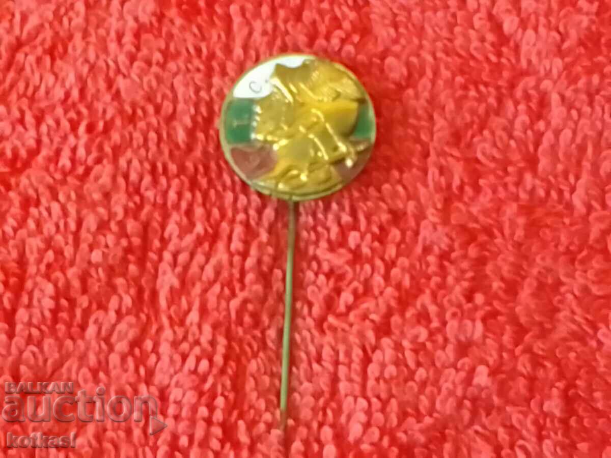 Old badge bronze pin enamel B.T.S. Bulgarian Commercial Union - 6 Old badge bronze pin enamel B.T.S. Bulgarian Commercial Union - 6