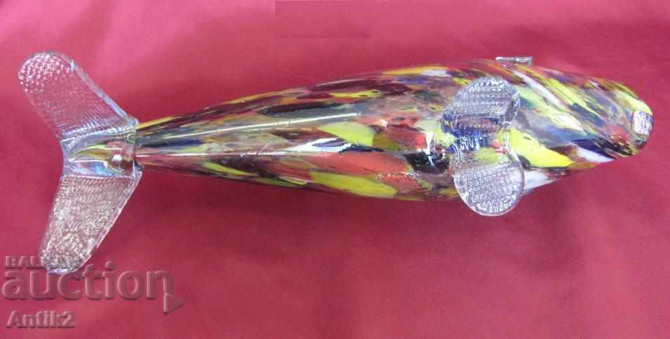 50's Morano Crystal Glass Figure-Fish - 6 50's Morano Crystal Glass Figure-Fish - 6