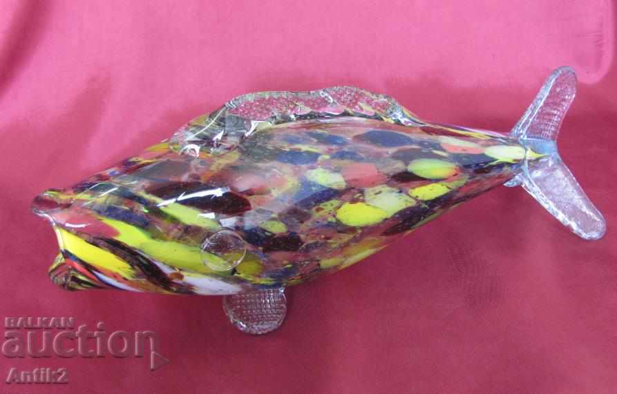 50's Morano κρυστάλλινη γυάλινη φιγούρα-ψάρι