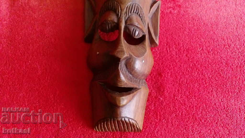 Old Large Wood Carving Mask with Elephant Trunk Inlay with price 85.50 BGN | € 43.72 Old Large Wood Carving Mask with Elephant Trunk Inlay with price 85.50 BGN | € 43.72