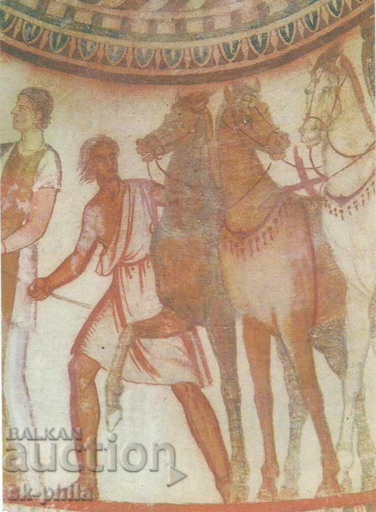 Old postcard - Kazanlak Thracian Tomb - Detail