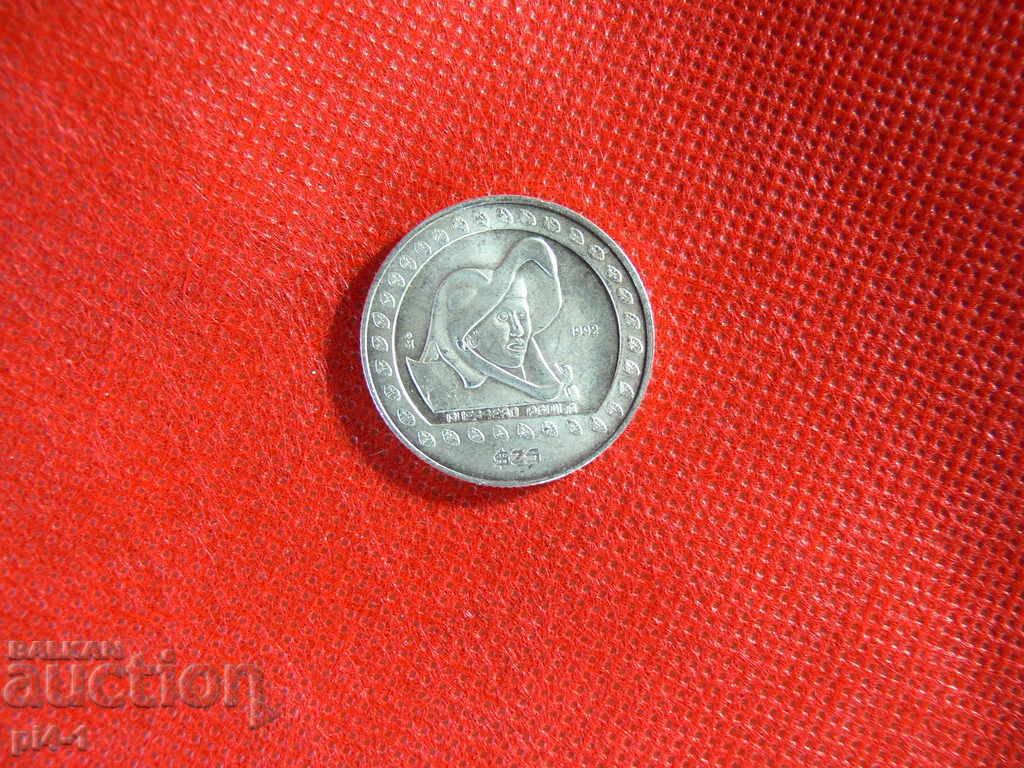 1992 - 25 Pesos / н Unun (Războinic - Vultur)