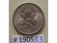 5 цента 1980  Нова Зеландия-  щемпелче