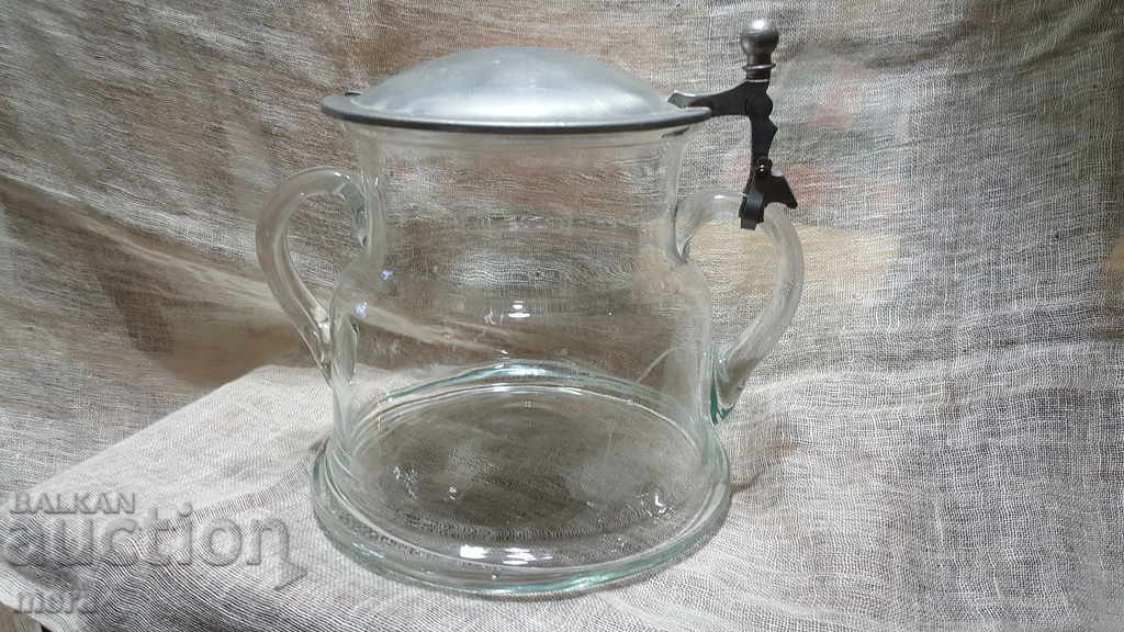 Large glass container with metal lid with price 45.00 BGN | € 23.01 Large glass container with metal lid with price 45.00 BGN | € 23.01