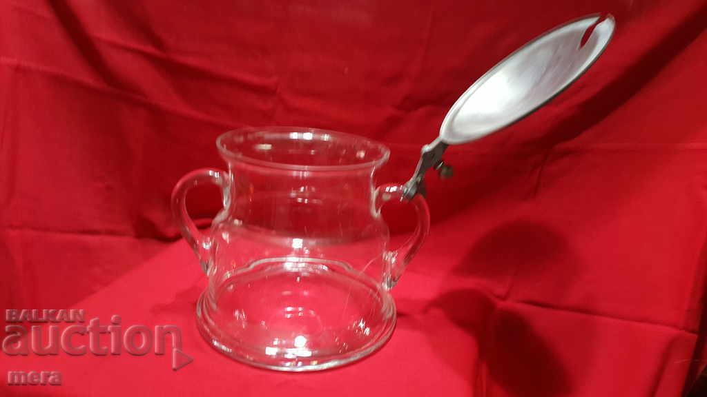 Large glass container with metal lid - 5 Large glass container with metal lid - 5