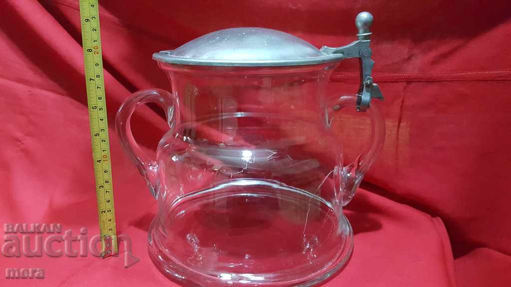 Large glass container with metal lid - 6 Large glass container with metal lid - 6