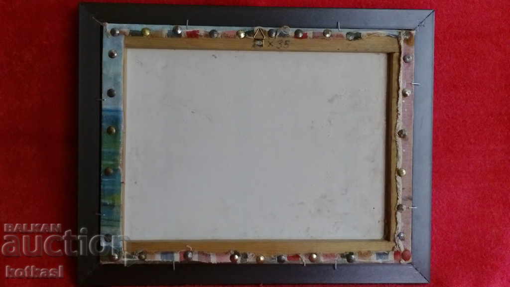 Old Bulgarian painting oil canvas frame Sozopol 50-60 years - 7 Old Bulgarian painting oil canvas frame Sozopol 50-60 years - 7