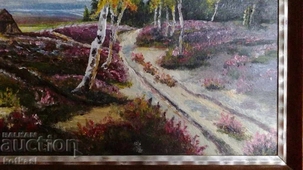 Стара картина масло фазер автор 1947г Германия - 5 Стара картина масло фазер автор 1947г Германия - 5