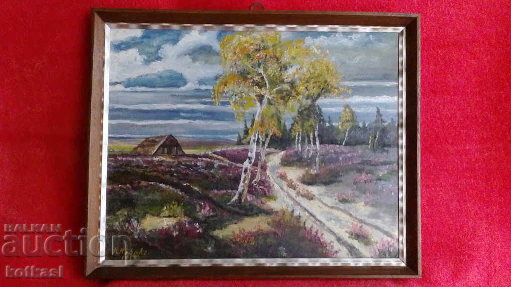 Old oil painting phaser author 1947 Germany