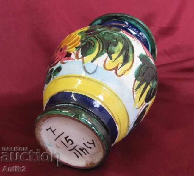 19th century Handmade Vase Majolica Italy - 7 19th century Handmade Vase Majolica Italy - 7