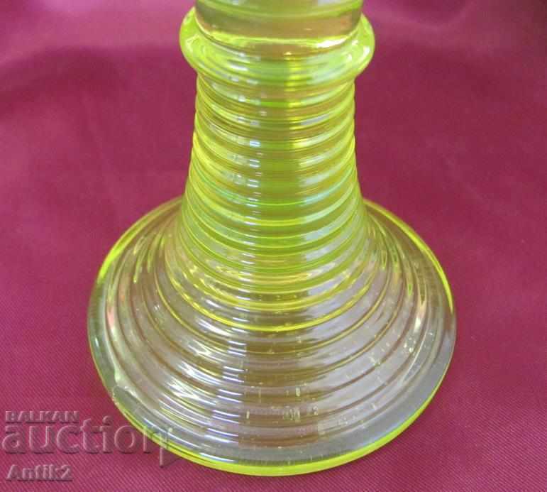 Антикварна Арт Деко Ораниум Кристално Стъкло Чаша - 6 Антикварна Арт Деко Ораниум Кристално Стъкло Чаша - 6