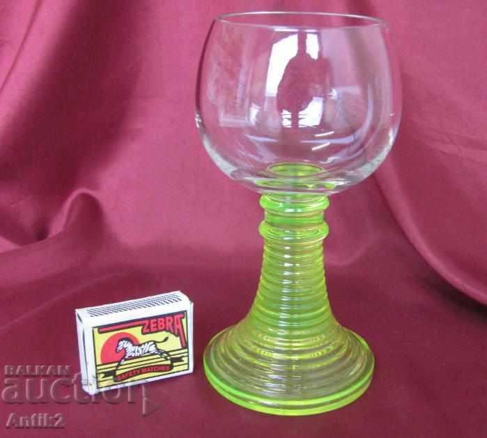 Антикварна Арт Деко Ораниум Кристално Стъкло Чаша - 7 Антикварна Арт Деко Ораниум Кристално Стъкло Чаша - 7