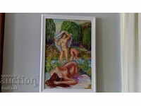 Old social painting, Bulgarian author, 70 years old, naked women, erotica