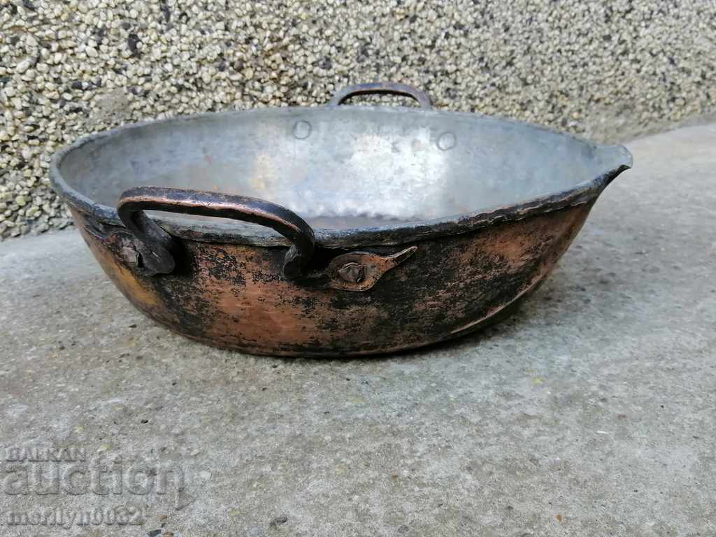 Auction  Copper tray, household vessel, copper, blue