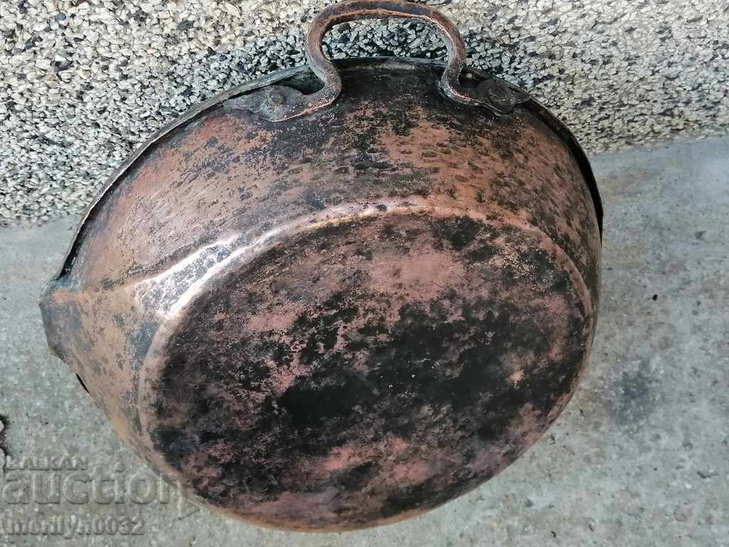 Copper tray, household vessel, copper, blue - 5