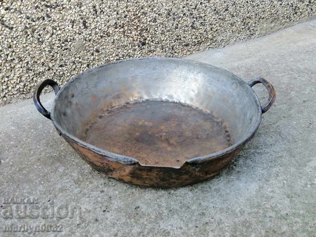 Copper tray, household vessel, copper, blue - 7