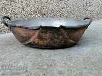 Copper tray, household vessel, copper, blue