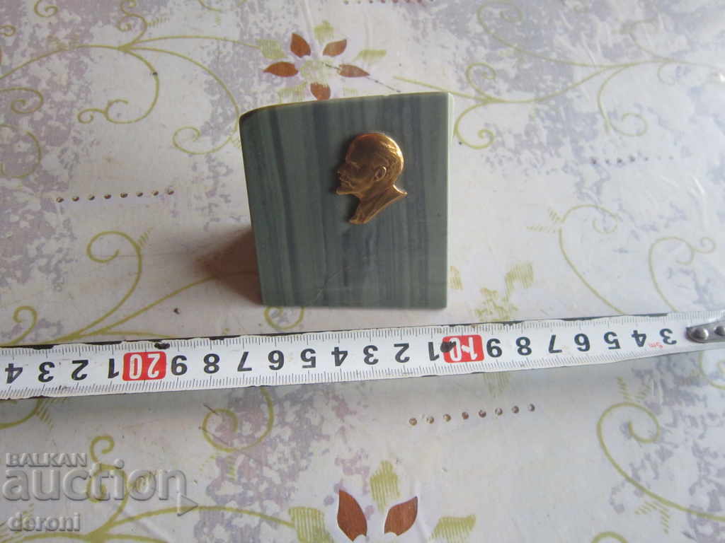 Ρωσική φιγούρα Προτομή του χαλκού του Λένιν και του ανάγλυφου του μαλαχίτη - 6