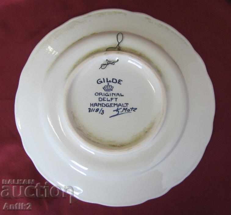 19th Century Antique Plate Majolica GILDE Limited Signed - 7 19th Century Antique Plate Majolica GILDE Limited Signed - 7
