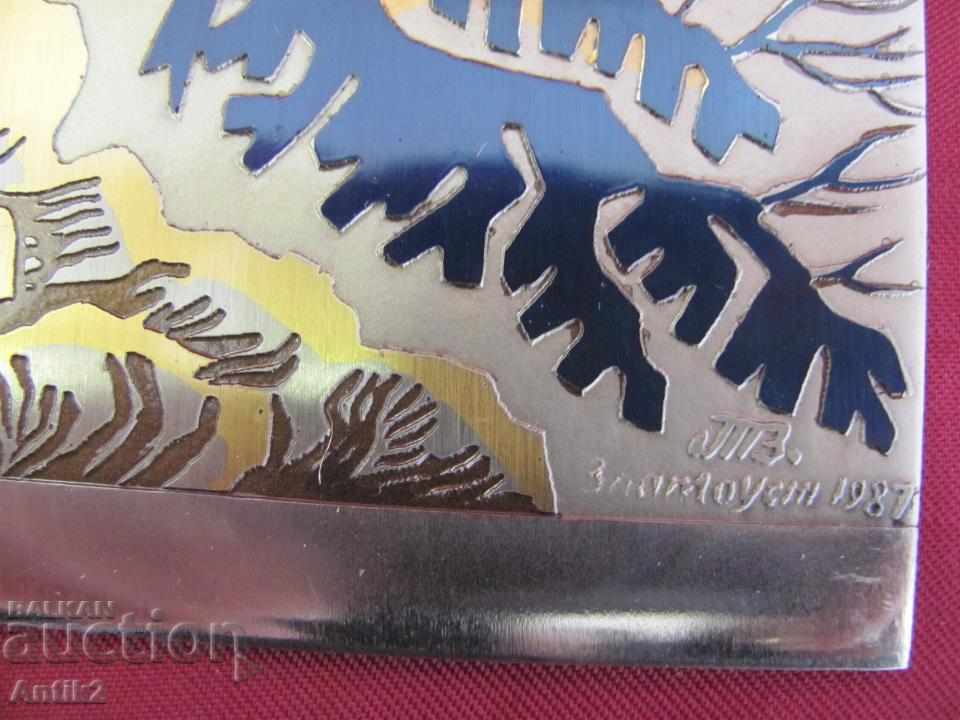 1987 Metallic Painting Engraving - Gold plated USSR Gold - 5 1987 Metallic Painting Engraving - Gold plated USSR Gold - 5