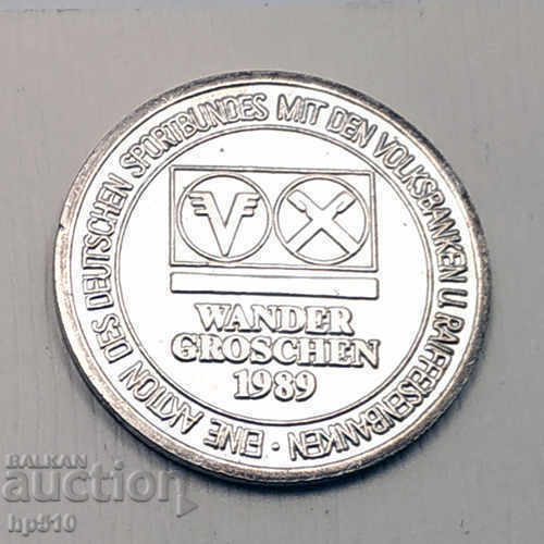 Жетон медал Wandergroschen 1989 Bergwercke Hirsch