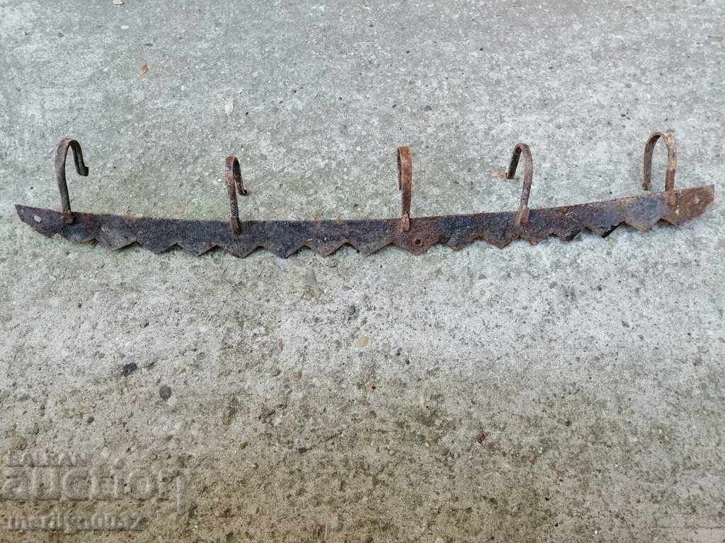 Auction Old metal forged hanger wrought iron primitive Auction Old metal forged hanger wrought iron primitive