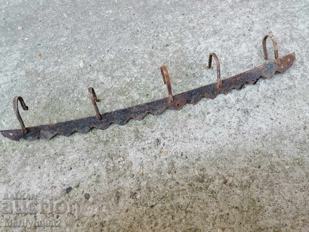 Old metal forged hanger wrought iron primitive - 5 Old metal forged hanger wrought iron primitive - 5