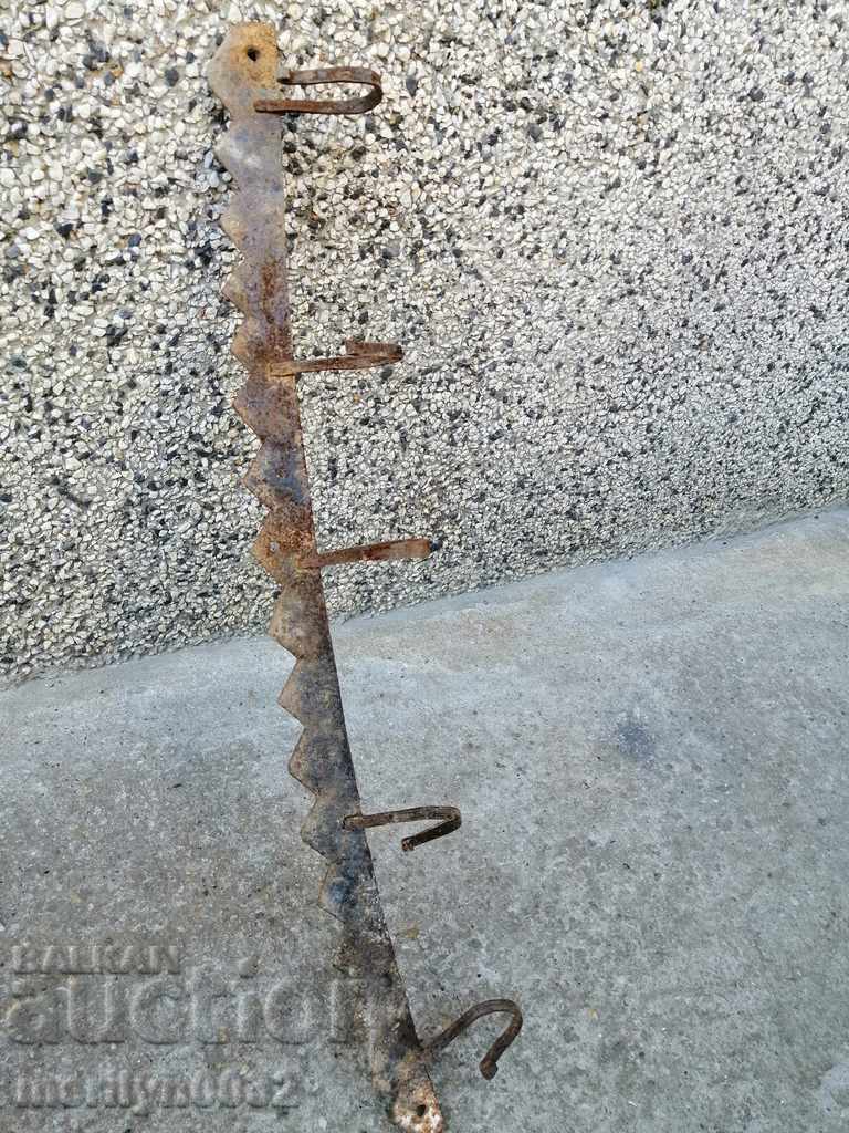 Old metal forged hanger wrought iron primitive - 6 Old metal forged hanger wrought iron primitive - 6
