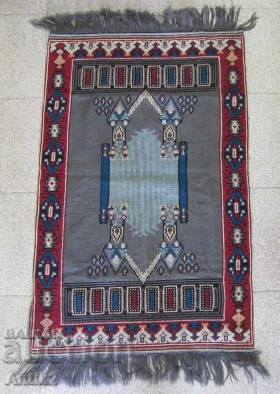 19th century Hand Woven and Embroidered Prayer Rug