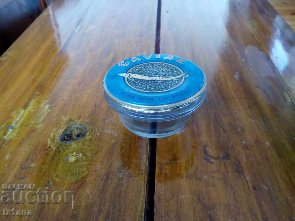 Old jar, caviar pack